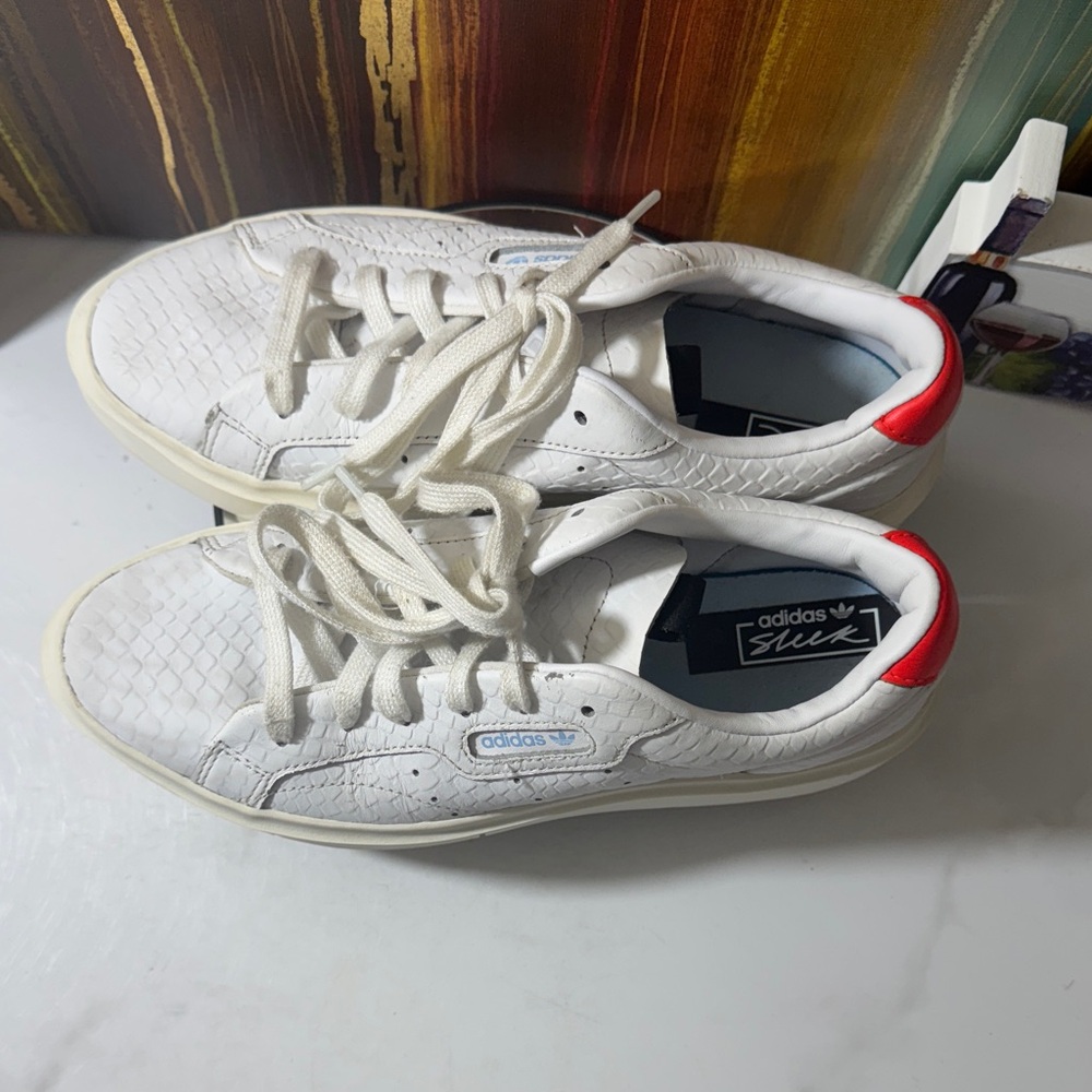 Adidas Sleek Super White Platform Sneakers - Women’s Size 7